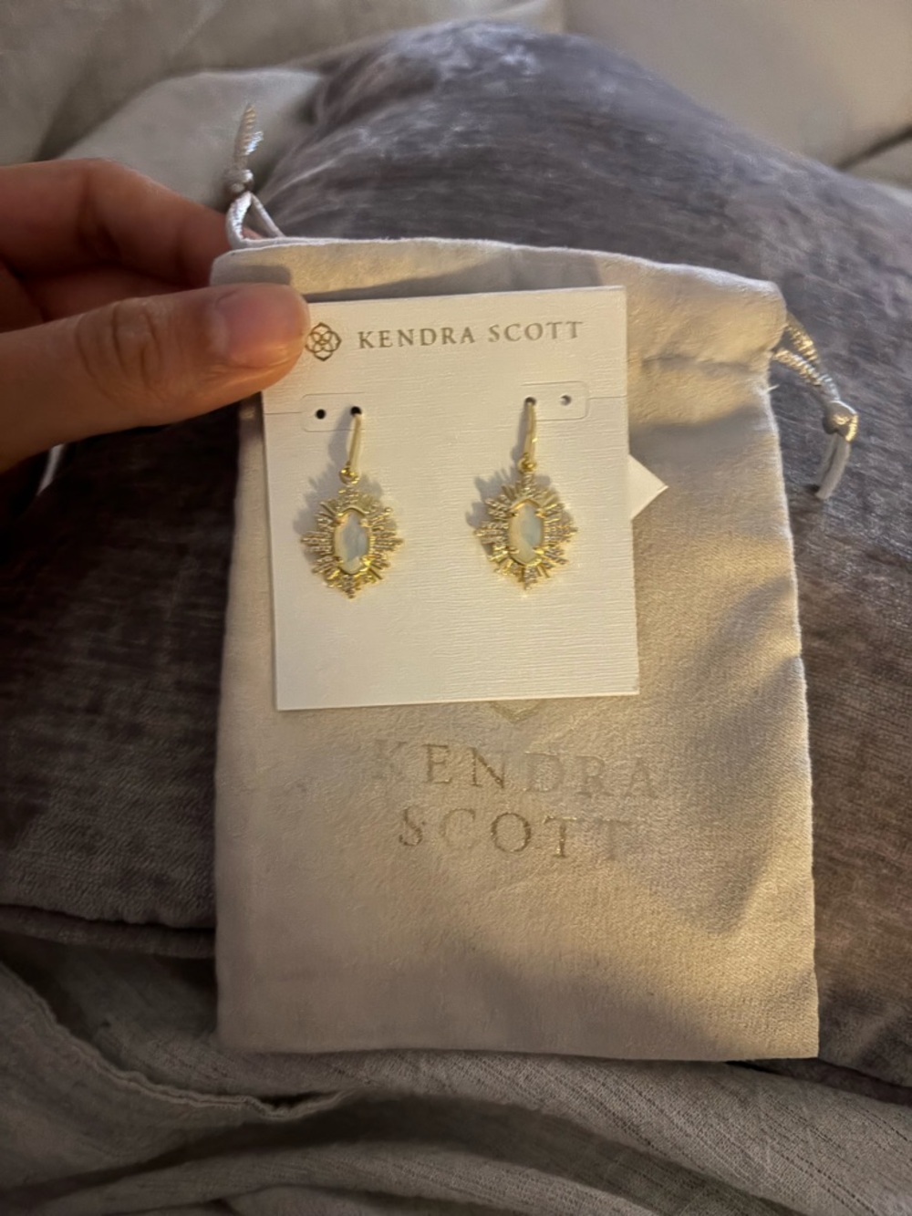 Kendra Scott Gold Sunburst Opal Dangle Earrings